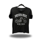DRIVEN FREE ROAD RASH RAW EDGE BLACK TEE