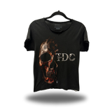 EMBRACE DEATH ROAD RASH RAW EDGE BLACK TEE