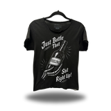 BOTTLE IT UP ROAD RASH RAW EDGE BLACK TEE