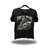 SURF DIE ROAD RASH RAW EDGE BLACK TEE