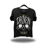 CROWN SKULL ROAD RASH RAW EDGE BLACK TEE