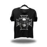 OUTLAW ENGINE ROAD RASH RAW EDGE BLACK TEE