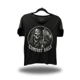 DEATH REIGNS ROAD RASH RAW EDGE BLACK TEE