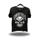 KILLS SKULL 2 ROAD RASH RAW EDGE BLACK TEE