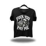 F*CK PAY ME ROAD RASH RAW EDGE BLACK TEE