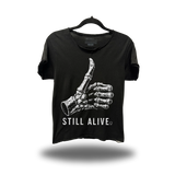 STILL ALIVE ROAD RASH RAW EDGE BLACK TEE