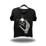 STAR MIRROR ROAD RASH RAW EDGE BLACK TEE