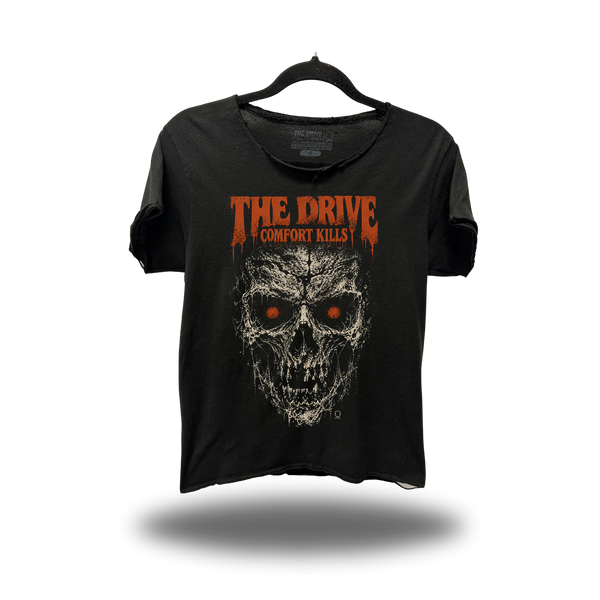 DRIVEN SCARED ROAD RASH RAW EDGE BLACK TEE