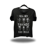 FRIENDS ROAD RASH RAW EDGE BLACK TEE