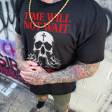 TIME NOT WAIT ROAD RASH RAW EDGE BLACK TEE