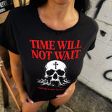 TIME NOT WAIT ROAD RASH RAW EDGE BLACK TEE