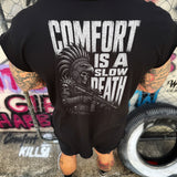 SLOW DEATH ROAD RASH MENS MUSCLE SCOOP NECK BLACK TEE
