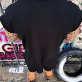 FAVORITE BAND ROAD RASH MENS MUSCLE SCOOP NECK BLACK TEE
