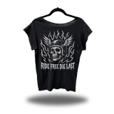FREE DIE ROAD RASH MENS MUSCLE SCOOP NECK BLACK TEE