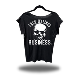 ALL BUSINESS ROAD RASH MENS MUSCLE SCOOP NECK BLACK TEE