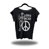 LOUD & DEAD ROAD RASH MENS MUSCLE SCOOP NECK BLACK TEE
