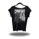 SLOW DEATH ROAD RASH MENS MUSCLE SCOOP NECK BLACK TEE