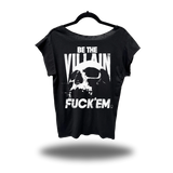 BE THE VILLAIN ROAD RASH MENS MUSCLE SCOOP NECK BLACK TEE