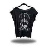 F*CK Y'ALL ROAD RASH MENS MUSCLE SCOOP NECK BLACK TEE