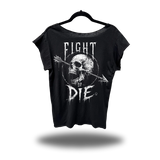 FIGHT OR DIE ROAD RASH MENS MUSCLE SCOOP NECK BLACK TEE