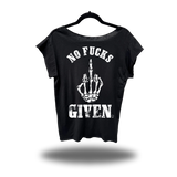 NO FUCKS GIVEN ROAD RASH MENS MUSCLE SCOOP NECK BLACK TEE *WHITE*