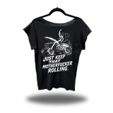 KEEP IT ROLLIN ROAD RASH MENS MUSCLE SCOOP NECK BLACK TEE