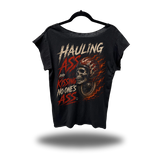 HAULING ASS ROAD RASH MENS MUSCLE SCOOP NECK BLACK TEE
