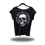 BEFORE DISHONOR ROAD RASH MENS MUSCLE SCOOP NECK BLACK TEE