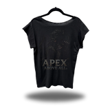 APEX ROAD RASH MENS MUSCLE SCOOP NECK BLACK TEE
