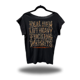 HEAVY LIFT DISTRESSED MENS MUSCLE SCOOP NECK BLACK TEE