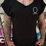 DEATH IS COMING ROAD RASH MENS MUSCLE SCOOP NECK BLACK TEE