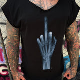 FU X RAY ROAD RASH MENS MUSCLE SCOOP NECK BLACK TEE