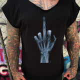 FU X RAY ROAD RASH MENS MUSCLE SCOOP NECK BLACK TEE