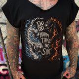 DO NO HARM ROAD RASH MENS MUSCLE SCOOP NECK BLACK TEE