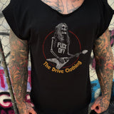 F*CK OFF GUITAR ROAD RASH MENS MUSCLE SCOOP NECK BLACK TEE