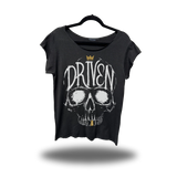 CROWN SKULL ROAD RASH MENS MUSCLE SCOOP NECK BLACK TEE