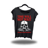 TIME NOT WAIT ROAD RASH MENS MUSCLE SCOOP NECK BLACK TEE