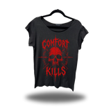 CRIMSON COMFORT ROAD RASH MENS MUSCLE SCOOP NECK BLACK TEE