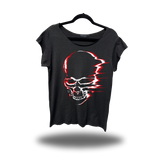 VELOCITY SKULL ROAD RASH MENS MUSCLE SCOOP NECK BLACK TEE