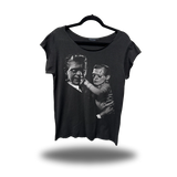 FRANKENSTEIN DAD ROAD RASH MENS MUSCLE SCOOP NECK BLACK TEE
