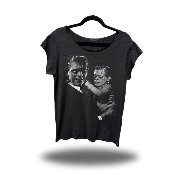 FRANKENSTEIN DAD ROAD RASH MENS MUSCLE SCOOP NECK BLACK TEE