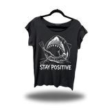 STAY POSITIVE ROAD RASH MENS MUSCLE SCOOP NECK BLACK TEE