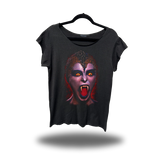 80'S LADY SILVIA ROAD RASH MENS MUSCLE SCOOP NECK BLACK TEE