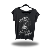 BOTTLE IT UP ROAD RASH MENS MUSCLE SCOOP NECK BLACK TEE