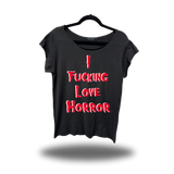 HORROR LOVE ROAD RASH MENS MUSCLE SCOOP NECK BLACK TEE