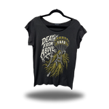 DEATH ABOVE ROAD RASH MENS MUSCLE SCOOP NECK BLACK TEE