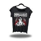 KILL COMFORT ROAD RASH MENS MUSCLE SCOOP NECK BLACK TEE