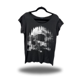 FRAGMENT SKULL ROAD RASH MENS MUSCLE SCOOP NECK BLACK TEE