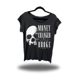 NEVER CHANGED ROAD RASH MENS MUSCLE SCOOP NECK BLACK TEE