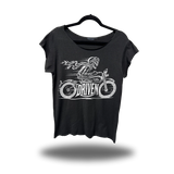 DRIVEN RIDER ROAD RASH MENS MUSCLE SCOOP NECK BLACK TEE